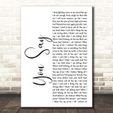 Lauren Daigle You Say White Script Song Lyric Print