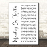 Leeds United AFC Marching On Together White Script Song Lyric Print