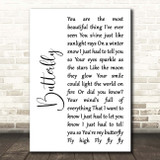 Lenny Kravitz Butterfly White Script Song Lyric Print