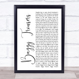 Madness Baggy Trousers White Script Song Lyric Print