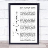 Marc Cohn True Companion White Script Song Lyric Print