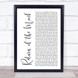 Mark Morrison Return of the Mack White Script Song Lyric Print