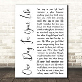 Michael Jackson One Day In Your Life White Script Song Lyric Print