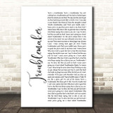Olly Murs Troublemaker White Script Song Lyric Print