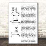Paramore Turn It Off White Script Song Lyric Print
