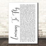 Pink Floyd Learning To Fly White Script Song Lyric Print