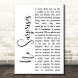 Radiohead No Surprises White Script Song Lyric Print