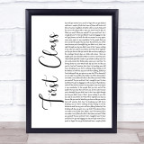Rainbow Kitten Surprise First Class White Script Song Lyric Print
