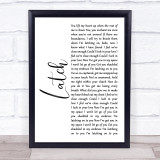 Sam Smith Latch White Script Song Lyric Print