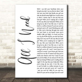Bart Crow All I Need White Script Song Lyric Print