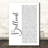 Shinedown Brilliant White Script Song Lyric Print