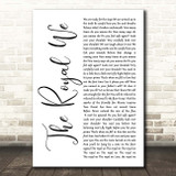 Silversun Pickups The Royal We White Script Song Lyric Print