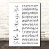 Slipknot If Rain Is What You Want White Script Song Lyric Print