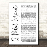 Spiritualized A Perfect Miracle White Script Song Lyric Print