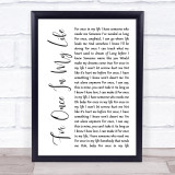 Stevie Wonder For Once In My Life White Script Song Lyric Print