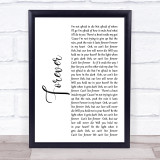 The Amity Affliction Forever White Script Song Lyric Print