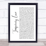 Ben Platt Temporary Love White Script Song Lyric Print