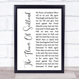 The Corries The Flower Of Scotland White Script Song Lyric Print