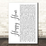 The Housemartins Happy Hour White Script Song Lyric Print