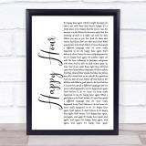 The Housemartins Happy Hour White Script Song Lyric Print