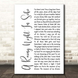 The Pogues A Rainy Night In Soho White Script Song Lyric Print