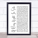 The Pogues A Rainy Night In Soho White Script Song Lyric Print