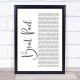 The Rocket Summer Brat Pack White Script Song Lyric Print
