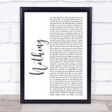 The Script Nothing White Script Song Lyric Print