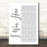 Beyonce I Was Here White Script Song Lyric Print
