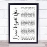 The Used Buried Myself Alive White Script Song Lyric Print
