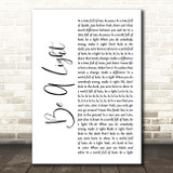 Thomas Rhett Be A Light White Script Song Lyric Print