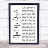 Tim McGraw Ain't No Angels White Script Song Lyric Print