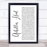 Toploader Achilles Heel White Script Song Lyric Print