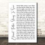 William Whiting Eternal Father, Strong To Save White Script Song Lyric Print