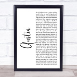 Blake Shelton Austin White Script Song Lyric Print