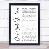 Blake Shelton Doin' What She Likes White Script Song Lyric Print