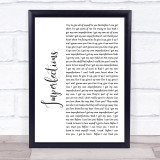 Celine Dion Imperfections White Script Song Lyric Print