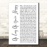 Cub Sport As Long As You're Happy White Script Song Lyric Print