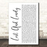 Aaron Lewis Lost And Lonely White Script Song Lyric Print