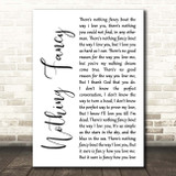 Dave Barnes Nothing Fancy White Script Song Lyric Print