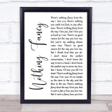 Dave Barnes Nothing Fancy White Script Song Lyric Print