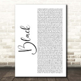 Dave Black White Script Song Lyric Print