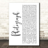 Def Leppard Photograph White Script Song Lyric Print