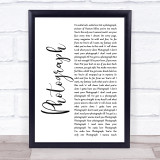 Def Leppard Photograph White Script Song Lyric Print