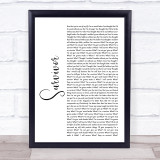 Destiny's Child Survivor White Script Song Lyric Print