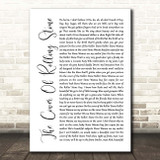 Dr. Hook The Cover Of 'Rolling Stone White Script Song Lyric Print