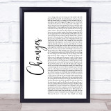2Pac Changes White Script Song Lyric Wall Art Print