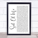 Beartooth Sick Of Me White Script Song Lyric Wall Art Print
