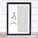 Lauryn Hill To Zion White Script Song Lyric Wall Art Print