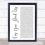 Ben Howard Keep Your Head Up White Script Song Lyric Wall Art Print